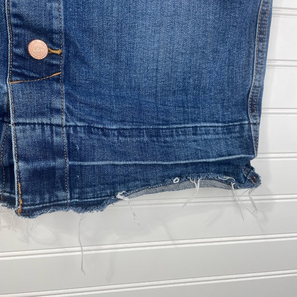 Loft Denim Button Up Front Dark Wash Skirt 6 Women’s EUC - Picture 8 of 9